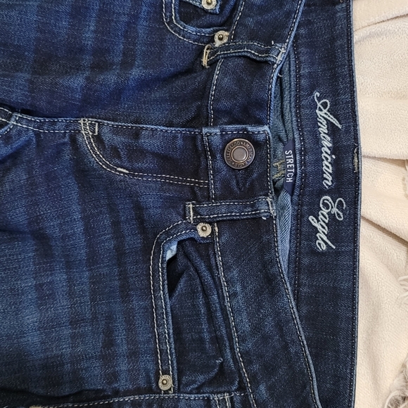 American Eagle Dark Wash Straight Leg Jeans 0S - Picture 4 of 11